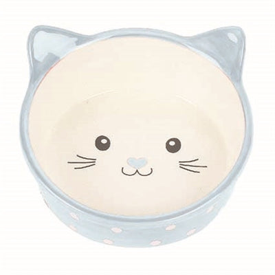 Happy Pet Feeding Bucket Kat Polka Blue Creme