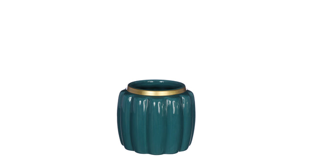 Pouff pot aardewerk ø9,5 h.7,6 cm petrol