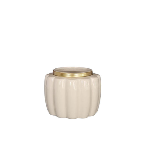 Ideas 4 seasons bloempot pouff crã¨me ø12,6xh9,7cm