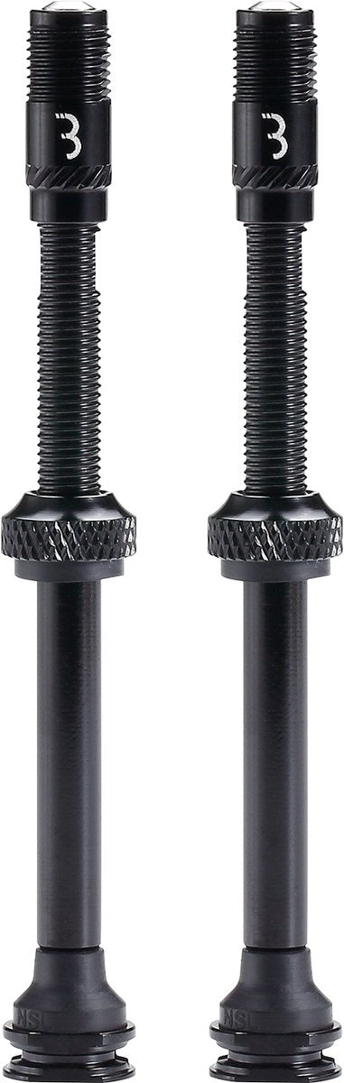 Bbb cycling corecap al valve - tubeless ventielset - 300% meer luchtstroom - universele pomp-compatibiliteit - aluminium - 80mm - 2 stuks - zwart - bti-166