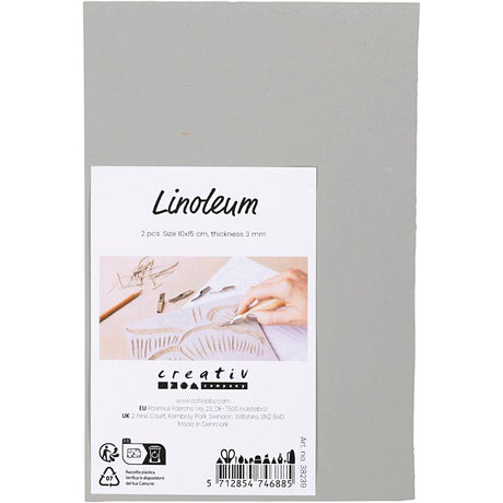Creativ company http: www.cchobby.nl linoleum-afm-10x15-cm-dikte-3-mm-grijs-2-stuk-1-doos