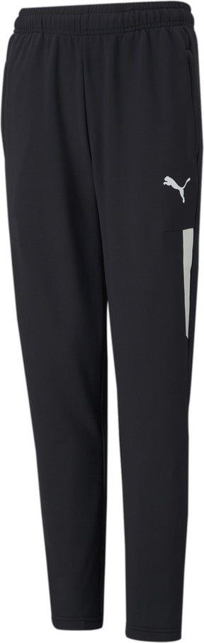 Puma teamliga training pants pro jr unisex sportbroek - black- white