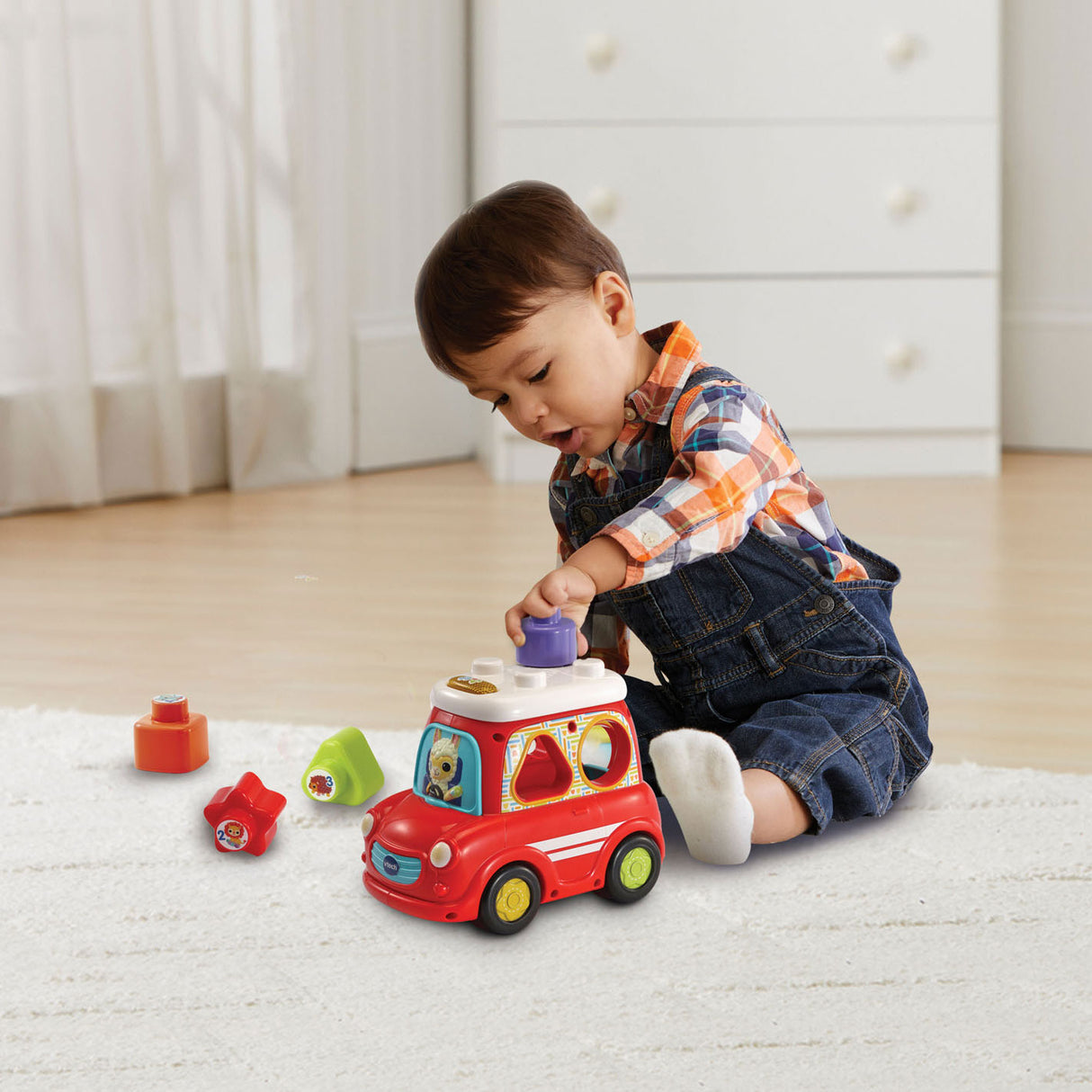 Vtech Vrolijke Vormenauto 25 cm rood 5-delig