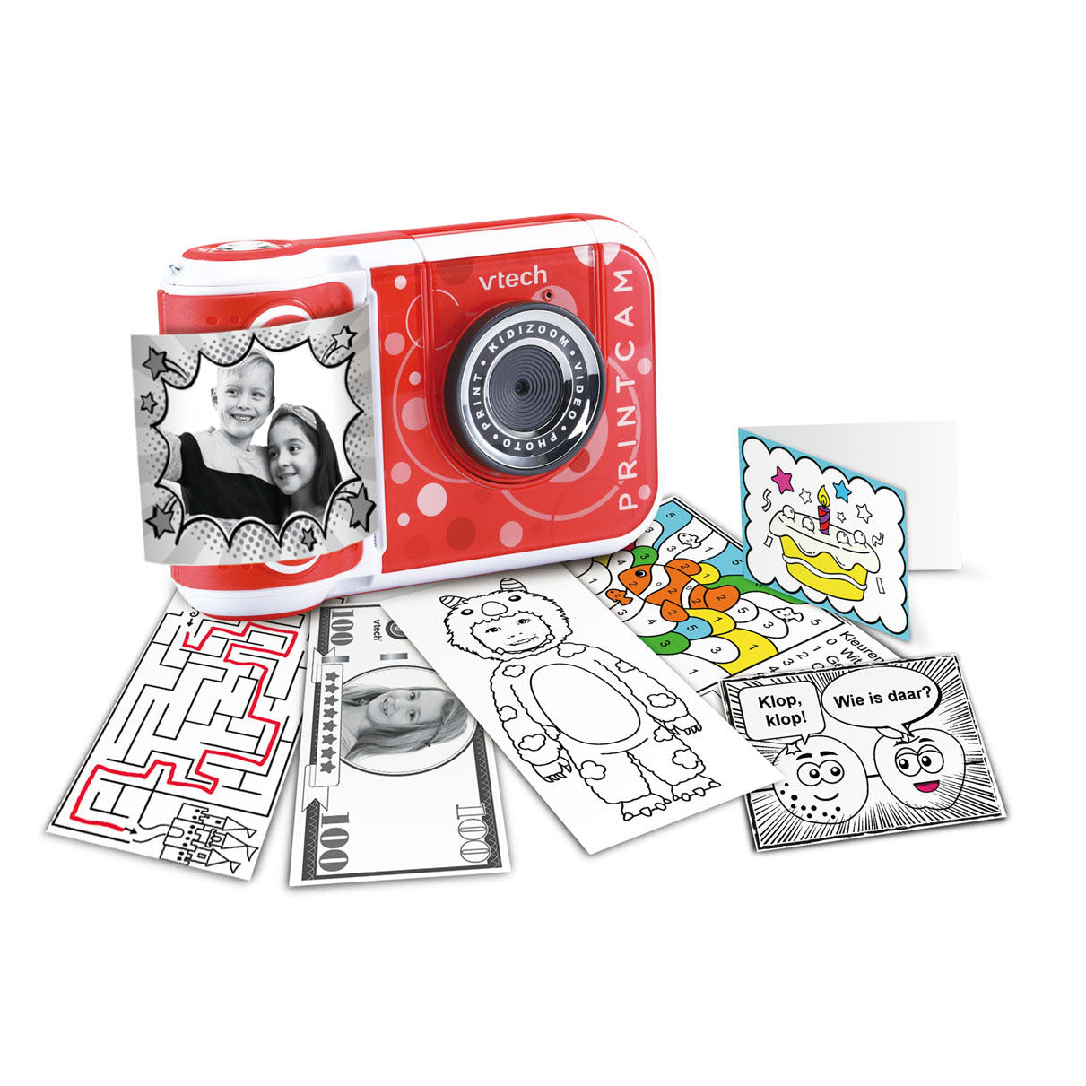 Vtech Children's Camera Kidizoom Printcam Junior Red White 4-Piece