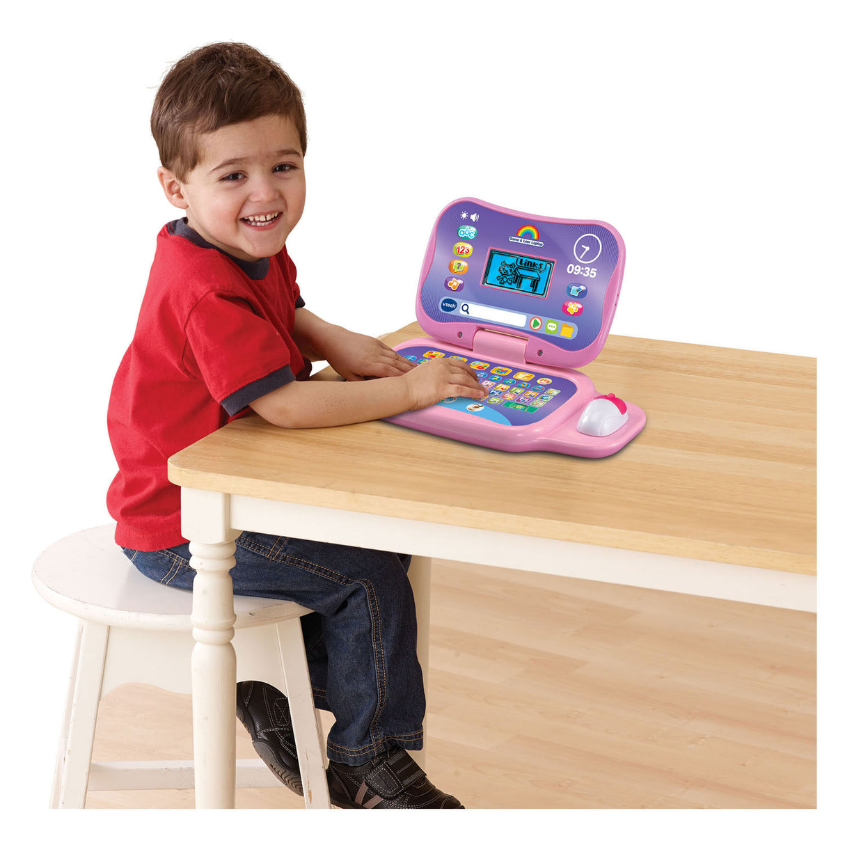 Vtech game and leather laptop pink