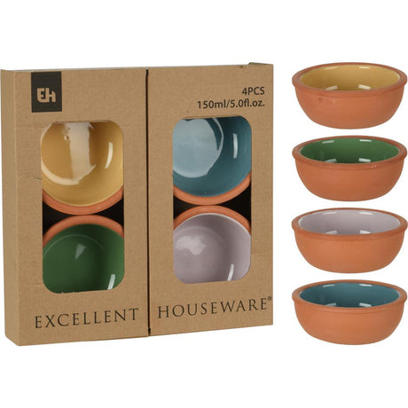 Excellent houseware tapasschaal terracotta 4-delig