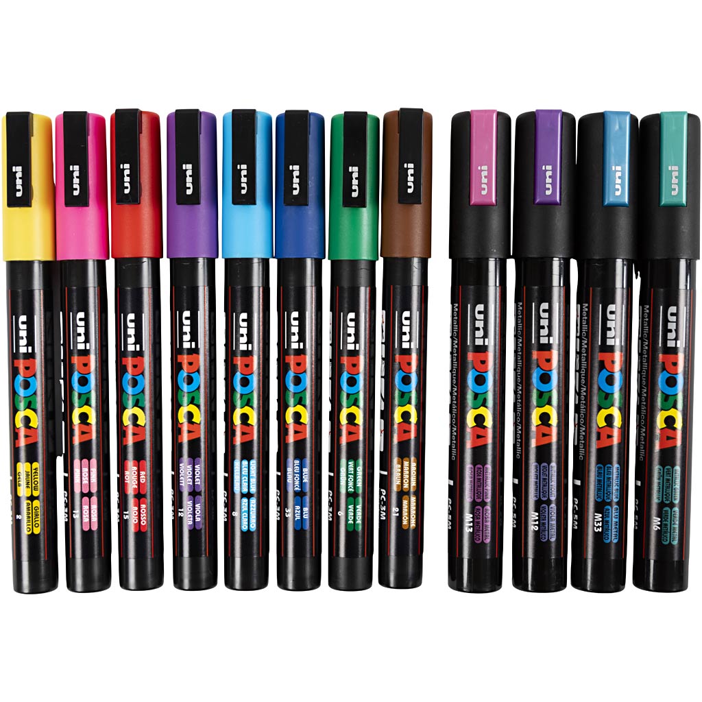 Http: www.cchobby.nl posca-marker-afm-pc-5m-pc-3m-lijndikte-0-9-1-3-2-5-mm-diverse-kleuren-12-div-1-doos