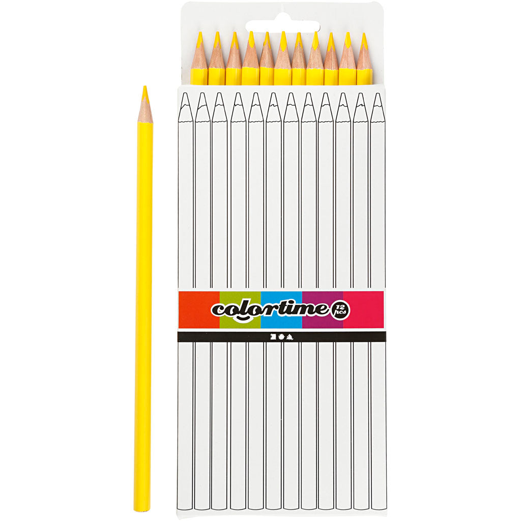 Creativ company http: www.cchobby.nl colortime-kleurpotloden-l-17-cm-vulling-3-mm-geel-12-stuk-1-doos