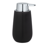 Wenko zeepdispenser badi zwart mat keramiek 320ml - zeeppompje vrijstaand en navulbaar - badkamer toilet keuken