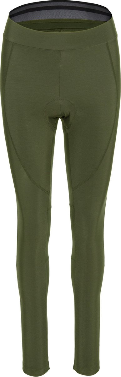 Agu essential - fietsbroek dames - wielrenbroek met zeem - green 95 - gerecycled polyester - reflecterend - siliconen gripper - s - groen