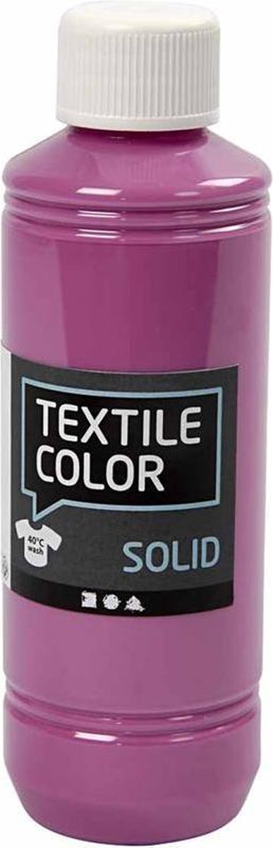 Creativ company textile color dekkende textielverf - fuchsia, 250ml