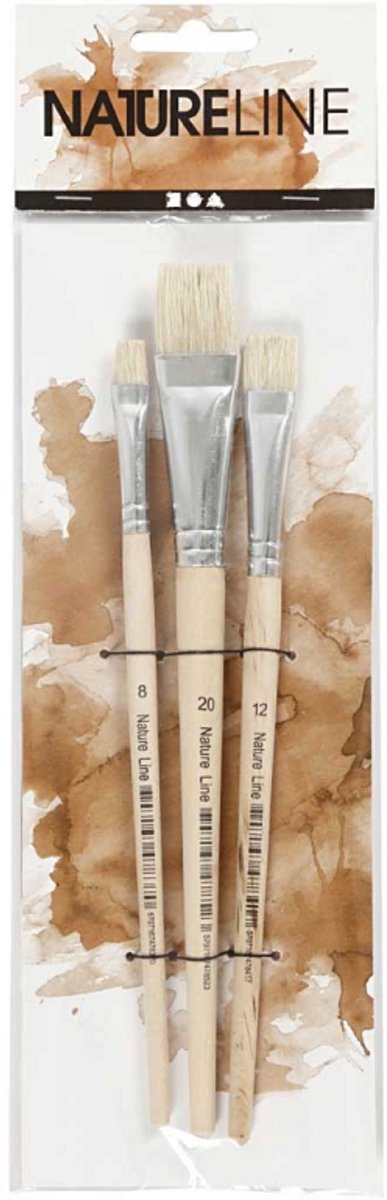 Creativ company nature line kwasten 8 12 20 plat, 3st.