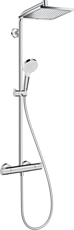 Hansgrohe crometta e - showerpipe - ecosmart waterbesparend - 240mm - 1 straalfunctie - chroom - met thermostaat