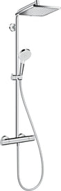 Hansgrohe crometta e - showerpipe - ecosmart waterbesparend - 240mm - 1 straalfunctie - chroom - met thermostaat