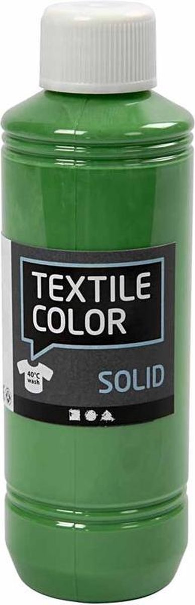 Creativ company textile color dekkende textielverf - brilliant groen, 250ml