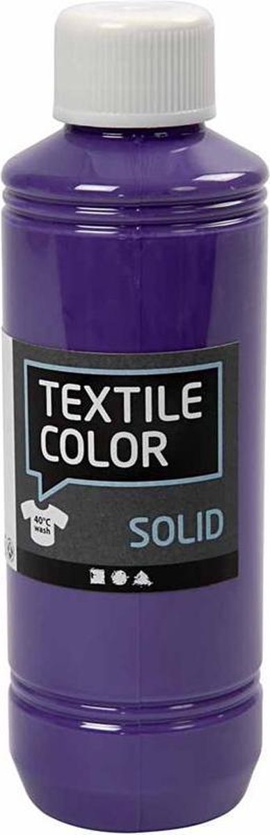 Creativ company textile color dekkende textielverf - paars, 250ml