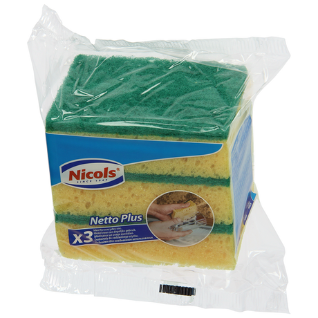 Nicols 1061449 - synthetisch schuurspons netto plus x3 | 6 stuks