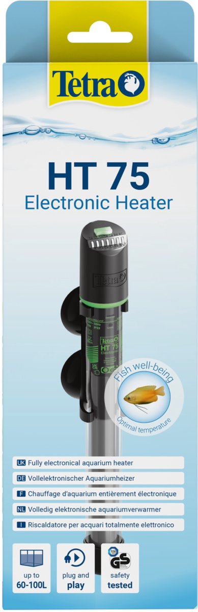 Tetra onderwatercombinatie ht 75 electronic heater - aquarium verwarmingselement - 75 w
