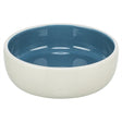 Trixie voerbak kat keramiek creme blauw