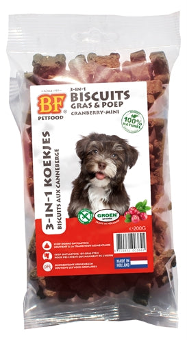 Biofood 3 in 1 biscotti per cani con mirtillo rosso mini