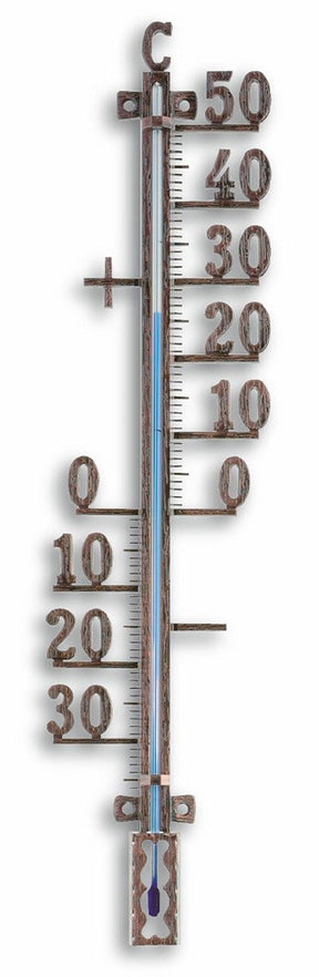 Tfa dostmann tfa buiten thermometer - analoog - metaal - koper - 41 x 10 cm - buiten - tuindecoratie