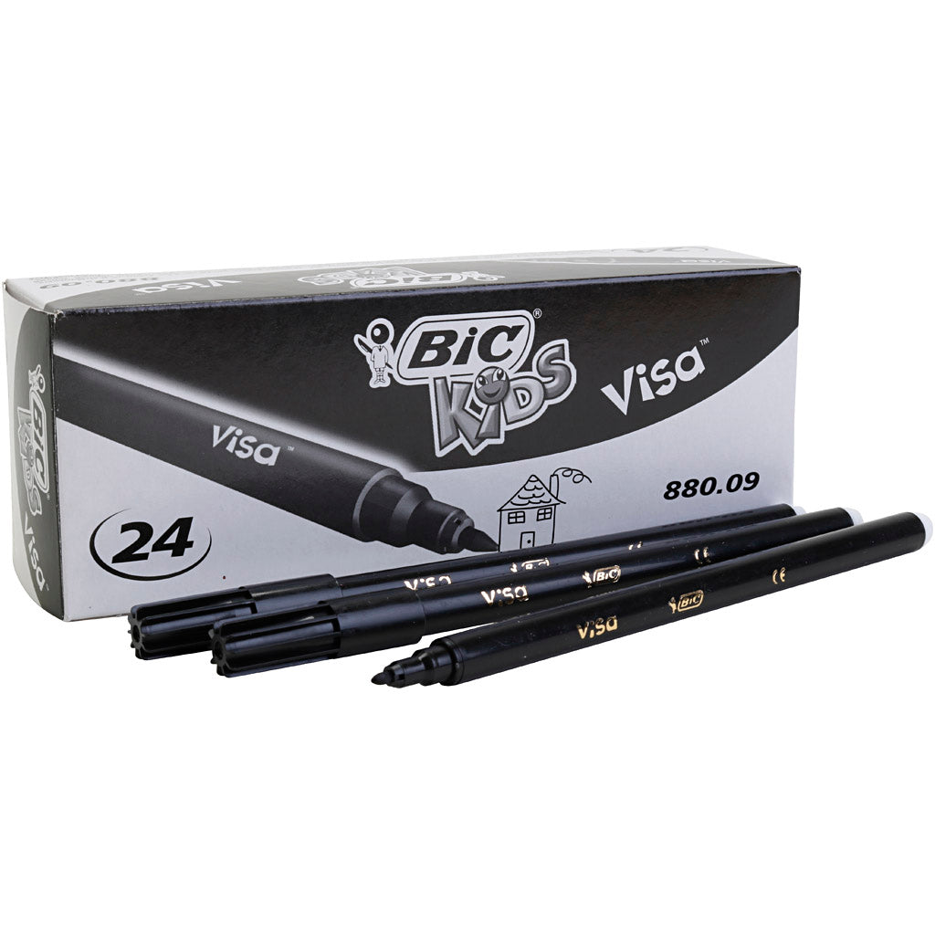 Http: www.cchobby.nl bic-visa-fijne-marker-lijndikte-0-7-mm-zwart-24-stuk-1-doos