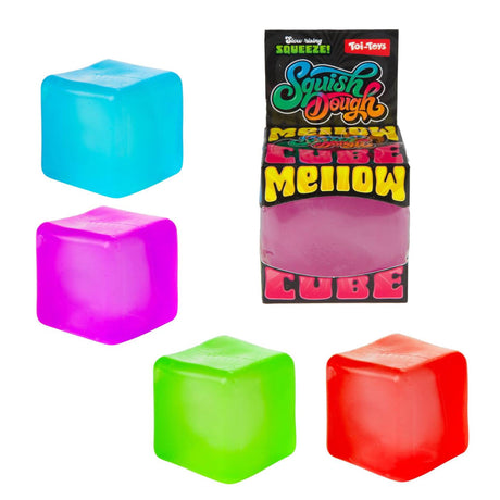 Toi toys toi-toys squishdough knijpkubus -icy- 5,5cm 200gr 4ass