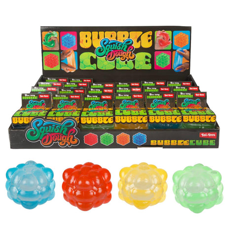Toi toys toi-toys squishdough knijpkubus -bubble- 5,5cm 155gr 4ass