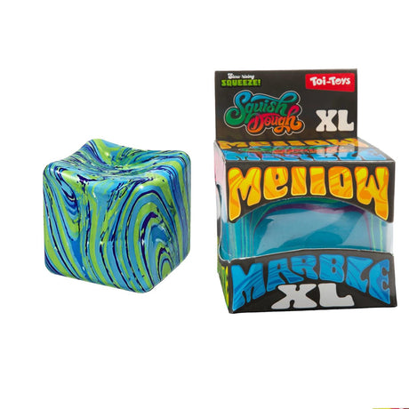 Toi toys toi-toys squishdough knijpkubus -marblexl- 8cm 660gr 4ass