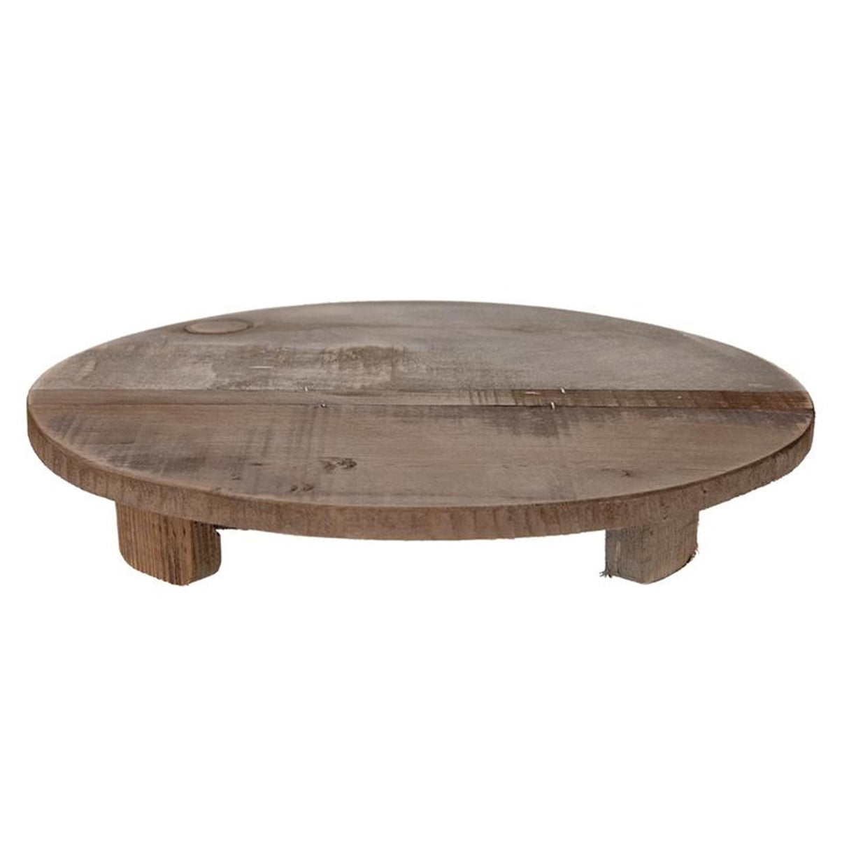 Naturel collections tray met voet oud hout ø38x7cm