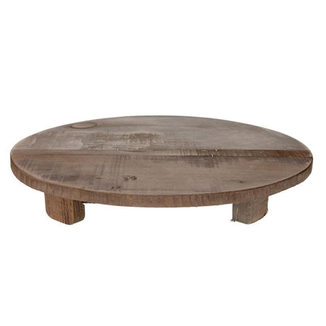 Naturel collections tray met voet oud hout ø38x7cm