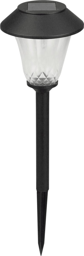 Luxform solar tuinlamp - 1x - zwart - led softtone effect - oplaadbaar - d12 x h42 cm
