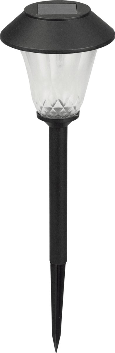Luxform solar tuinlamp - 1x - zwart - led softtone effect - oplaadbaar - d12 x h42 cm