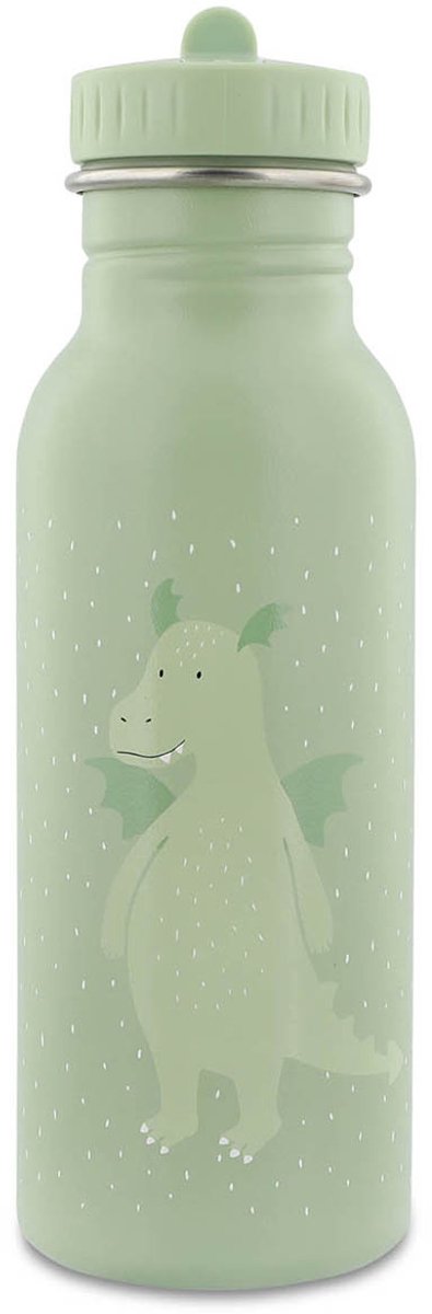 Trixie drinkfles - mr. dragon - rvs waterfles voor kinderen - 500ml - lekvrije fles - groen - draak