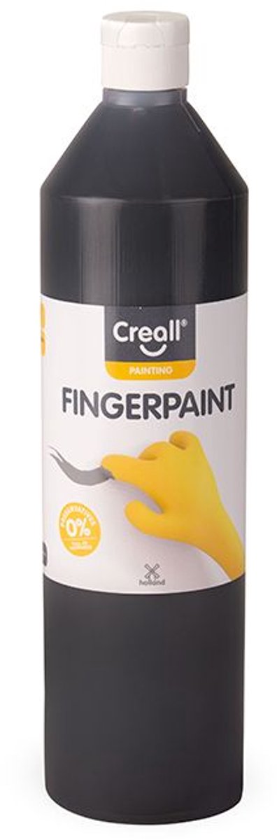 Creall vingerverf conserveringsvrij zwart, 750ml