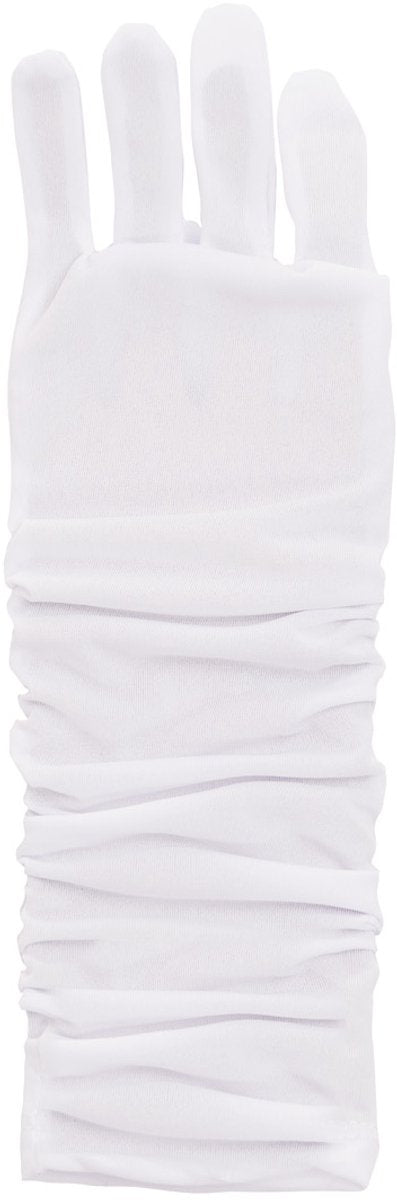 Little adventures - witte prinsessenhandschoenen – ellebooglengte one size