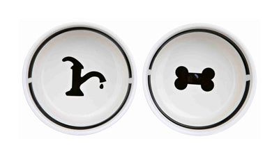 Trixie Food Bowl Bere Binking Set Set Mangia sui tuoi piedi Bianco Nero