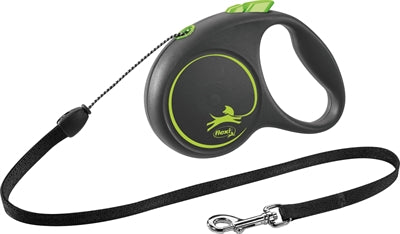 Flexi Rollijn Black Design Cord Green