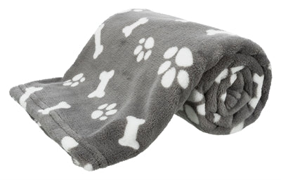 Trixie Dog Decke Kenny Fleece Knochenbeine grau