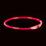 Trixie lichtgevende halsband usb flash light oplaadbaar tpu rood