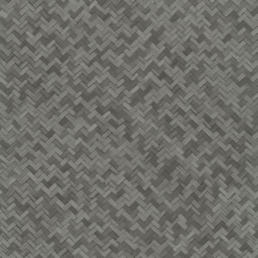 North Wall Noordwand Wallpaper Botanica Rattan Wickerwork Black and Gray