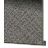 North Wall Noordwand Wallpaper Botanica Rattan Wickerwork Black and Gray