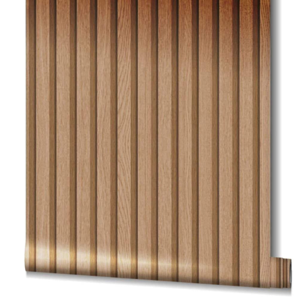 North Wall Noordwand Wallpaper Botanica Wooden Slats Brown