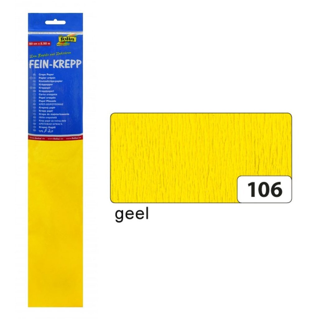 Folia folia fo-822106 crepe papper 50cmx2,5 m krympning på 10 gånger gul