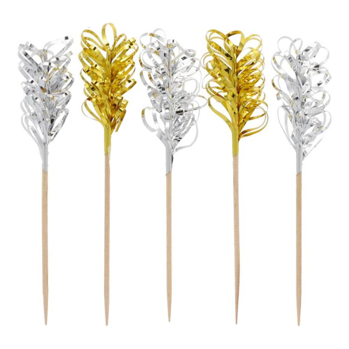 Papstar decoprikkers 10,5cm goud zilver pak a 30 stuks