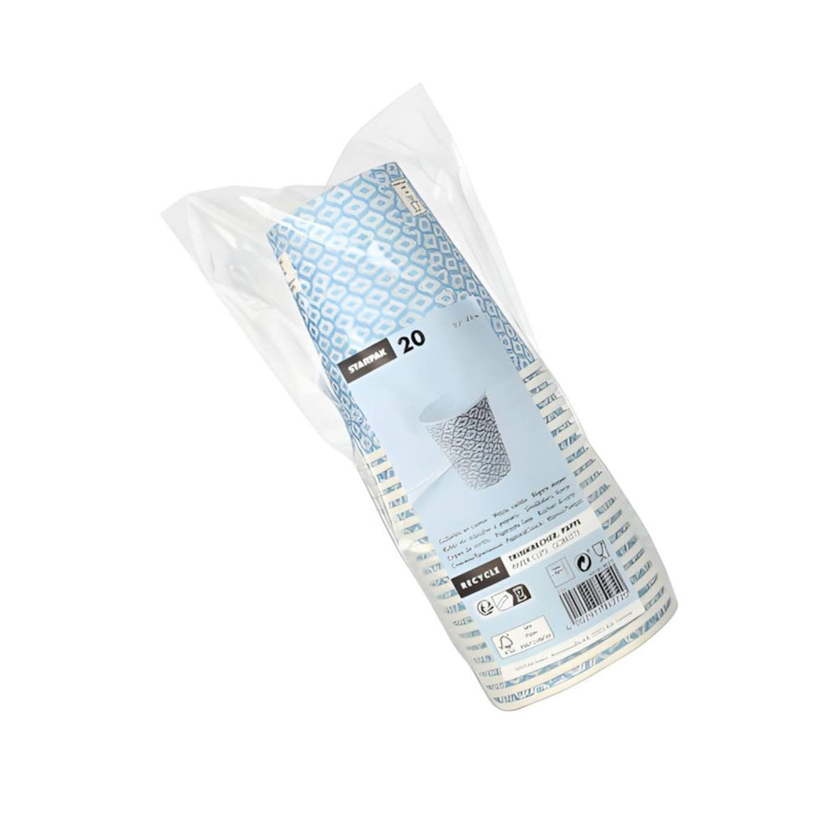 Papstar drinkbekers karton 0,2l ø8cm 9,1cm pak a 20 stuks