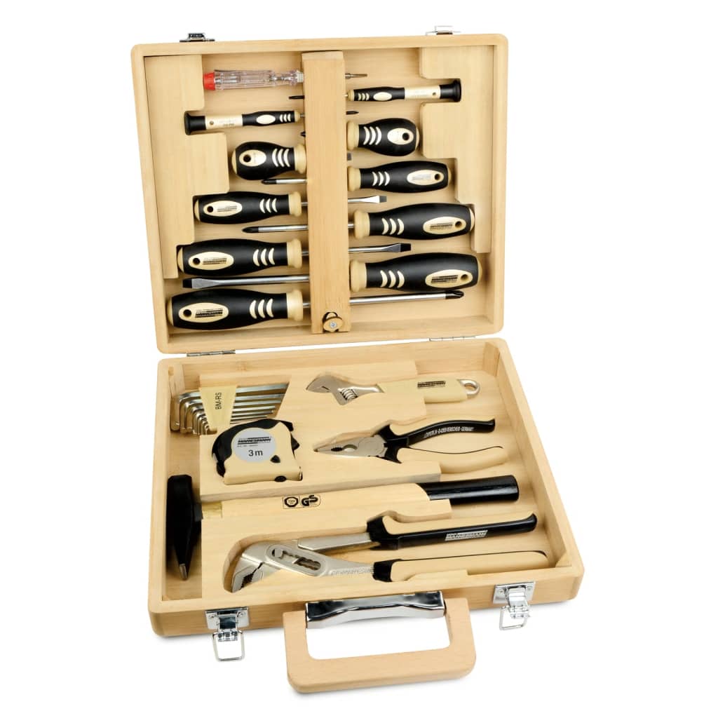 Brüchte Mannesmann Briddermannon 24-Stéck Tool Set Bamboo Koffer