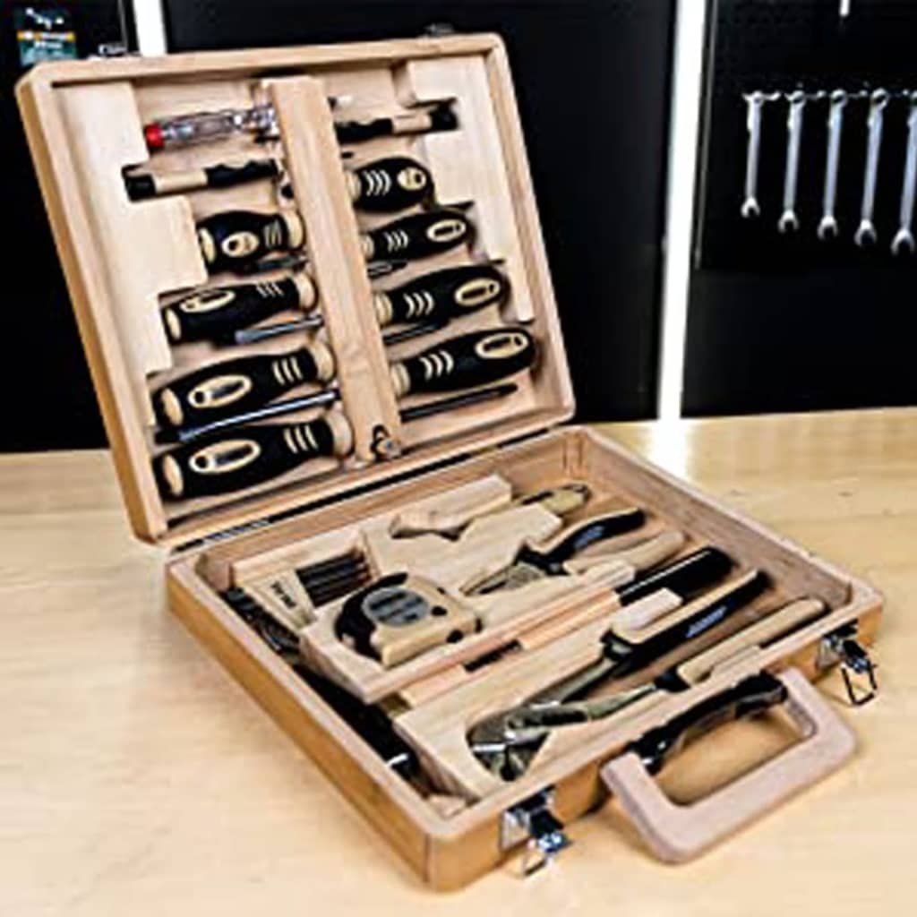 Brüchte Mannesmann Briddermannon 24-Stéck Tool Set Bamboo Koffer