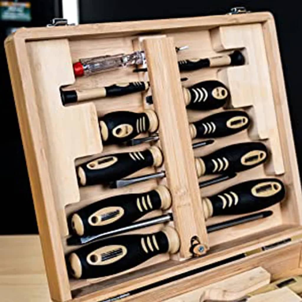 Brüchte Mannesmann Briddermannon 24-Stéck Tool Set Bamboo Koffer