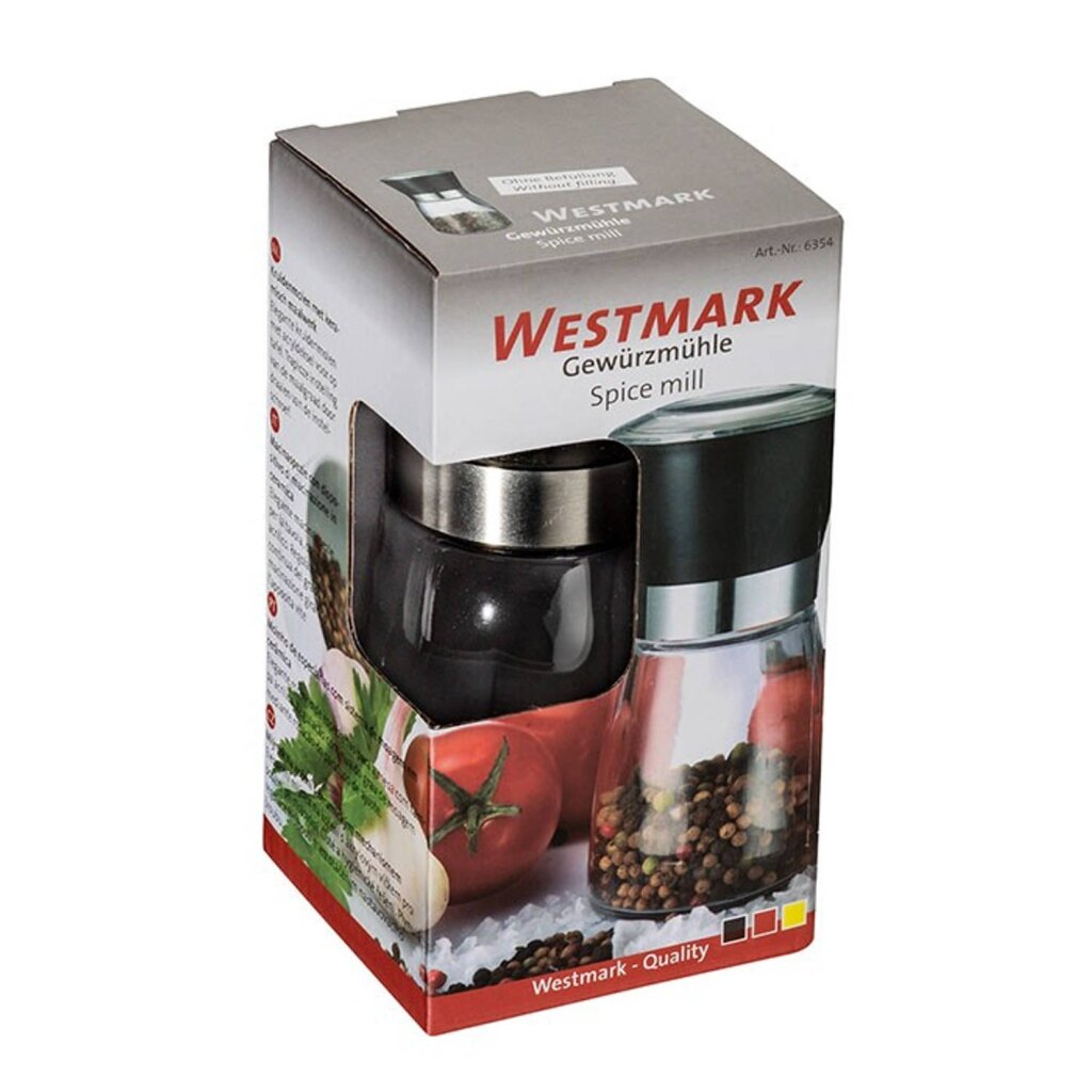 Westmark Glass Spice Mill sort gennemsigtig